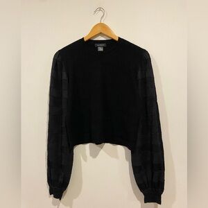 CLUB MONACO Black Balloon Sleeve Sweater